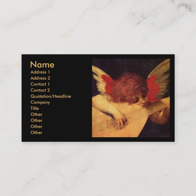 Carte De Visite Angel Musicien, Rosso Fiorentino Christian (Devant)