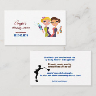 Carte De Visite Angie's Cleaning Service Cleaning Women