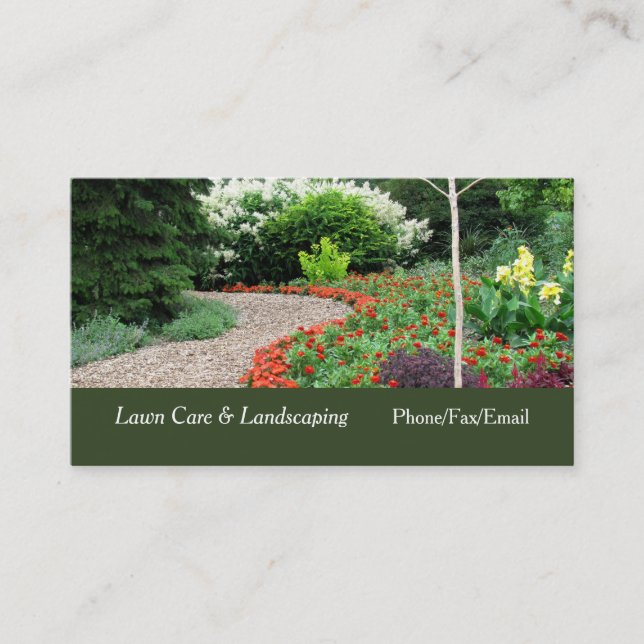 Carte de visite anglais Garden Lawn & Landscaping (Devant)
