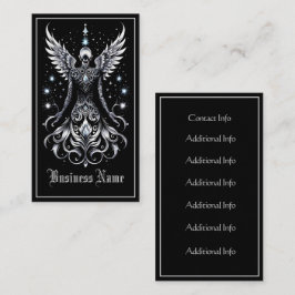 Carte De Visite Angle De Tatouage Noir Et Argent