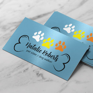 Carte De Visite Animal assis Chien Walker jolie couleur Patrouille