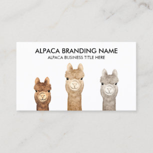 Carte De Visite Animal blanc d'Alpaca