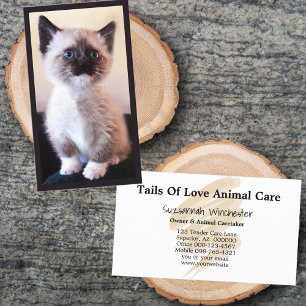 Carte De Visite Animal Care Professional Ajoutez votre photo verti