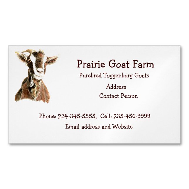 Carte de visite animal de ferme de chèvre personna (devant)