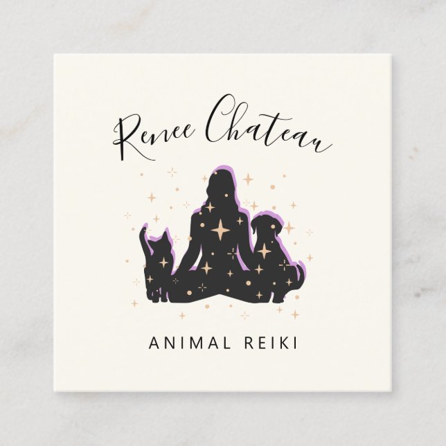 Carte de visite animal de guérison animal Reiki (Devant)