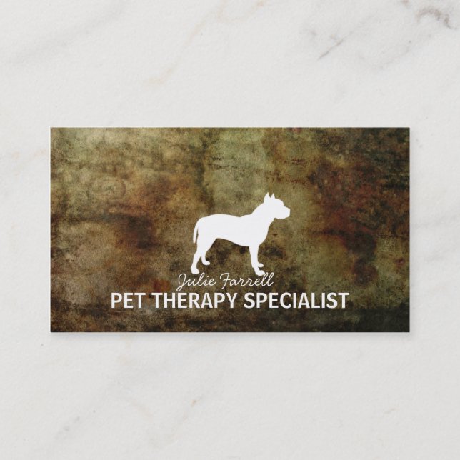Carte De Visite Animal familier Realated de Staffy de pitbull (Devant)