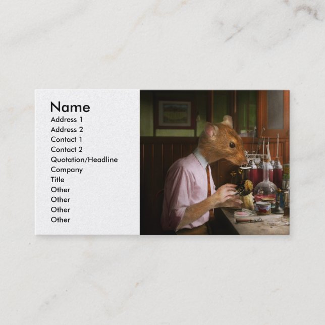 Carte De Visite Animal - Rat - Rat - Lab Rat (Devant)