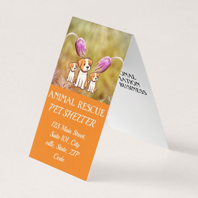 Carte De Visite Animal Rescue Pet Shelter Organisation Simple Chic (Devant)