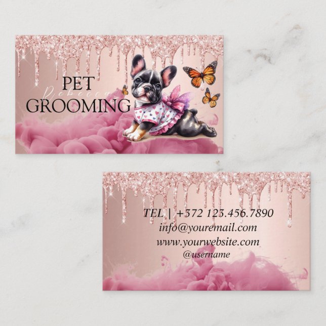 Carte De Visite Animaux Animaux Animaux Spas Grossissant Salon Chi (Devant / Derrière)