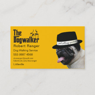 Carte De Visite Animaux assis 🐾 Dogfather Chien Walker Fiable