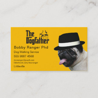 Carte De Visite Animaux assis 🐾 Dogfather Chien Walker Fiable