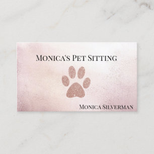 Carte De Visite Animaux assis Grooming Vet Rose Gold Paw