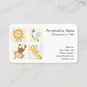 Carte De Visite Animaux de bébés amusants et mignons