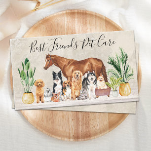 Carte De Visite Animaux de compagnie assis Chien Chat Cheval de ch