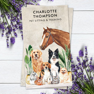 Carte De Visite Animaux de compagnie Chien Chat Cheval Animaux Boh