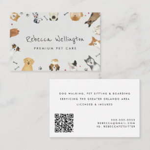 Carte De Visite Animaux de compagnie chien marcheur chien Grooming