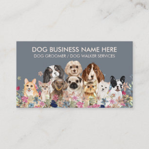 Carte De Visite Animaux de compagnie en ivoire gris Grooming Chien