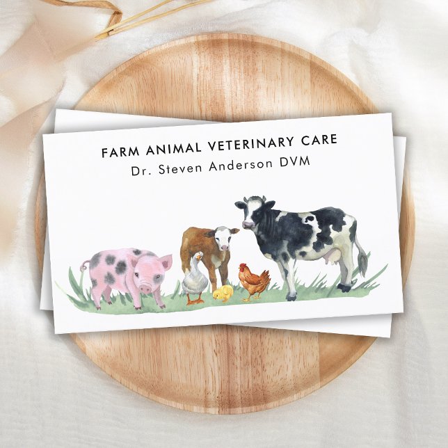Carte De Visite Animaux de ferme Vétérinaire Cow Cog Chicken Farme (Créateur téléchargé)