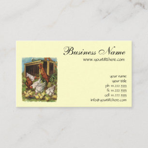 Carte De Visite Animaux de ferme vintages, coq, poules, poulets