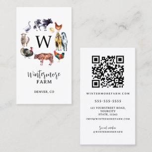 Carte De Visite Animaux de ferme waterfarm business blanc