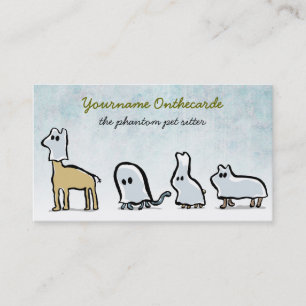 Carte De Visite animaux fantômes (animaux de compagnie assis)