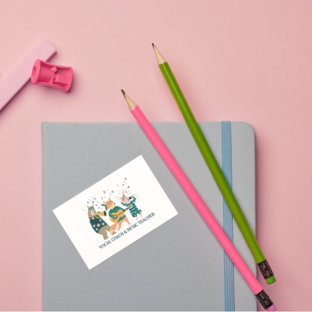 Carte De Visite Animaux Musique Musique Vocal Enseignant Coach & M (Créateur téléchargé)