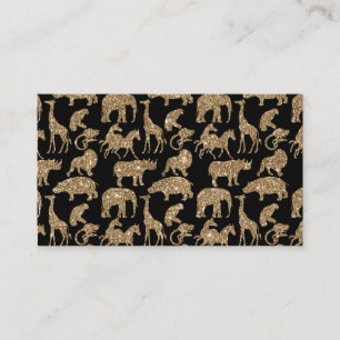 Carte De Visite Animaux sauvages Safari Élégante Parties scintilla