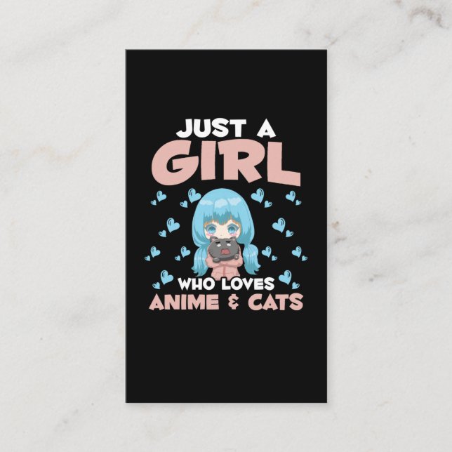 Carte De Visite Anime et fille de chat japonais Otaku Manga Japon (Devant)