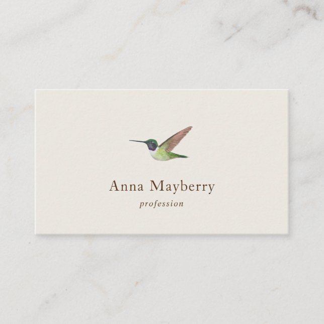 Carte De Visite Anna's Hummingbird Business Card (Devant)