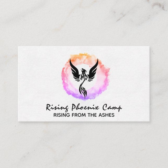 Carte De Visite *~* Anneau Ombre rose-chaud du feu Phoenix noir (Devant)
