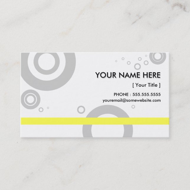 Carte De Visite anneaux jaunes (Devant)