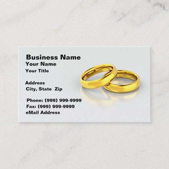 Carte De Visite Anneaux Mariages d'or (Devant)