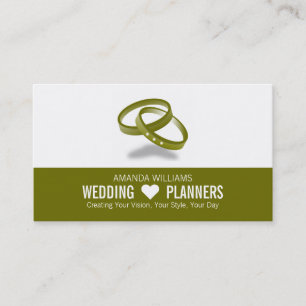 Carte De Visite Anneaux Mariages liés, planificateur d'événements 