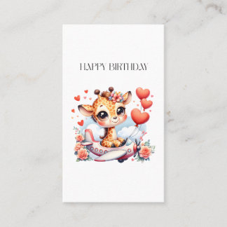 Carte De Visite Anniversaire Avion Girafe