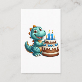 Carte De Visite Anniversaire de Dino 11 ans
