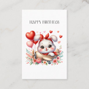 Carte De Visite Anniversaire Pilote Lapin