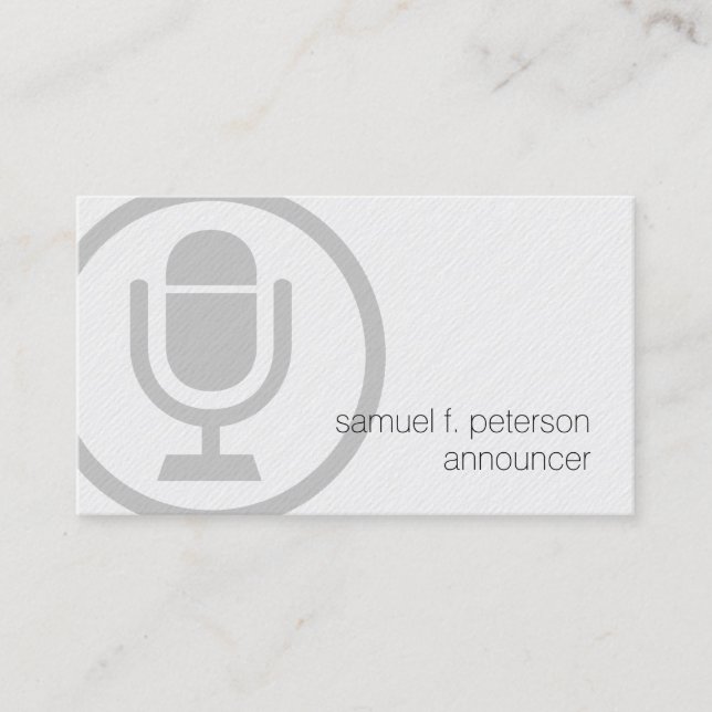 Carte De Visite Annonceur Bold Microphone Icon Entertainment (Devant)