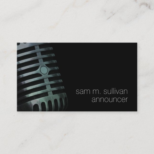 Carte De Visite Annonceur Vintage Microphone Entertainment (Devant)