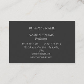 Carte de visite anthracite avec écriture grise