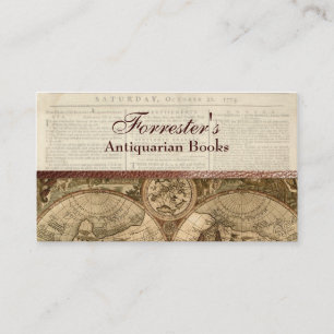 carte de visite antiquaire en cuir