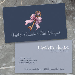 Carte De Visite Antique boutique, élégant vintage laiton clé rose 