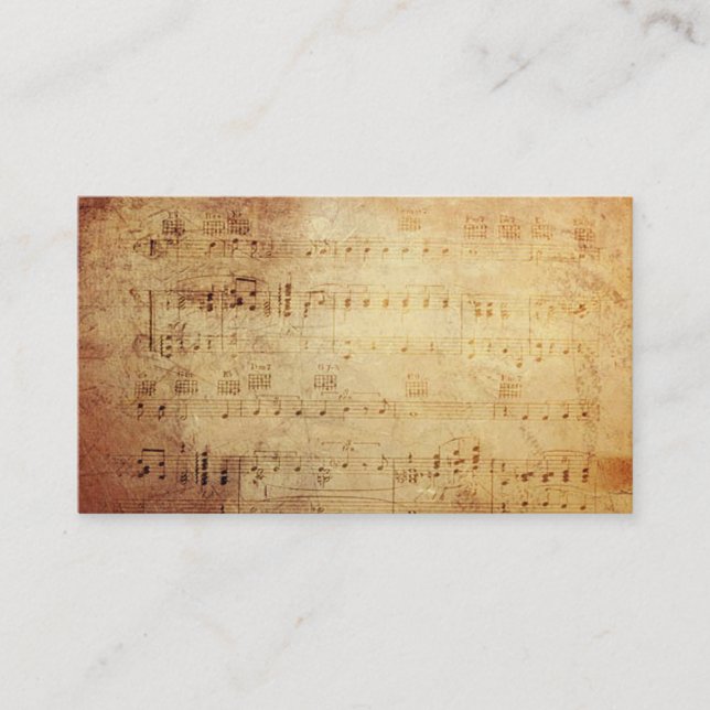 Carte De Visite Antique Classic Music Notes (Devant)