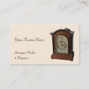 Carte de visite antique de crème d'horloge