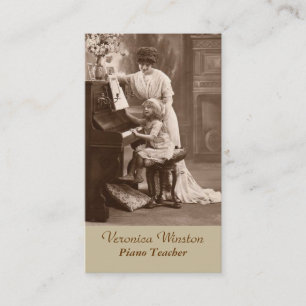 Carte de visite antique de professeur de piano