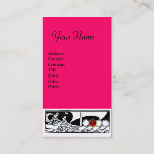 Carte De Visite ANTIQUE NAVIRE Voyage en mer Ruby rose noir blanc