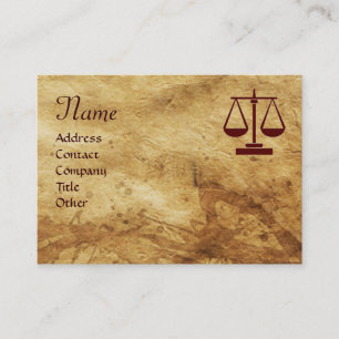 Carte De Visite ANTIQUE PARCHEMENT / BUREAU JURIDIQUE, ATTORNEY Mo