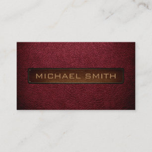 Carte De Visite Antique rubis en cuir look professionnel