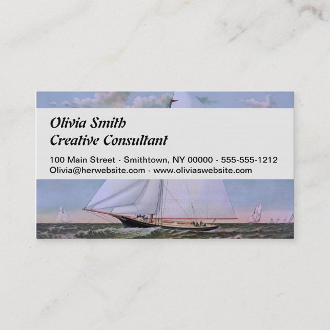 Carte De Visite Antique voilier Slot Yacht Voilier Ocean (Devant)