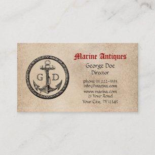 Carte De Visite Antiquités marines avec le monogramme
