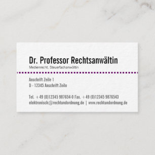 Carte De Visite Anwältin Visitenkarte